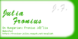 julia fronius business card